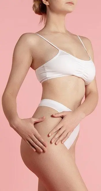 Woman showing contoured mid range and hips